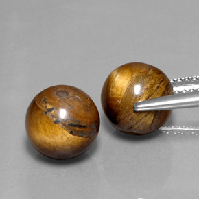 Pedras preciosas de tiger's eye marrom natural de  ct, esfera / bola, opaco