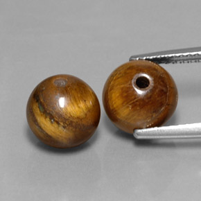 Pedras preciosas de tiger's eye marrom natural de  ct, esfera / bola, opaco