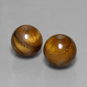 Pedras preciosas de tiger's eye marrom natural de  ct, esfera / bola, opaco