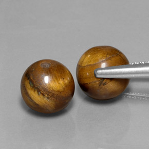 Pedras preciosas de tiger's eye marrom natural de  ct, esfera / bola, opaco
