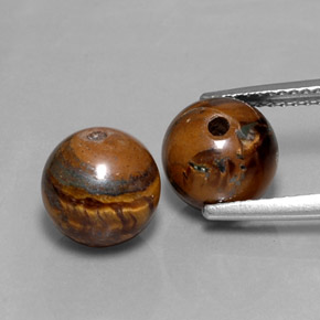 Pedras preciosas de tiger's eye marrom natural de  ct, esfera / bola, opaco