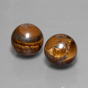Pedras preciosas de tiger's eye marrom natural de  ct, esfera / bola, opaco