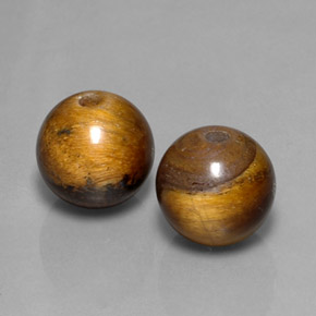 Pedras preciosas de tiger's eye marrom natural de  ct, esfera / bola, opaco