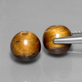 Pedras preciosas de tiger's eye marrom natural de  ct, esfera / bola, opaco