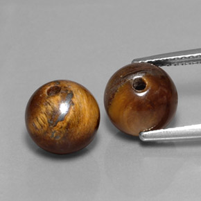 Pedras preciosas de tiger's eye marrom natural de  ct, esfera / bola, opaco
