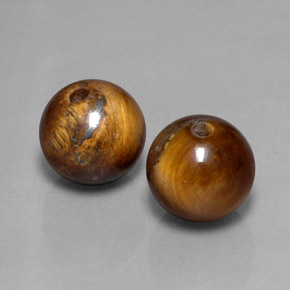Pedras preciosas de tiger's eye marrom natural de  ct, esfera / bola, opaco