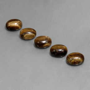 Pedras preciosas de tiger's eye marrom natural de 10,03 ct, corte oval, opaco