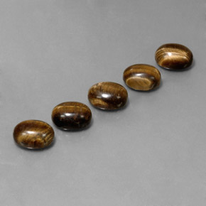 Pedras preciosas de tiger's eye marrom natural de 10,03 ct, corte oval, opaco