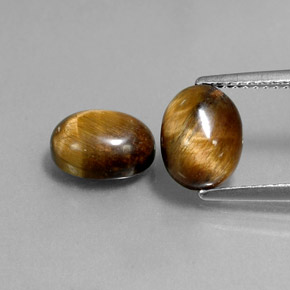 Pedras preciosas de tiger's eye marrom natural de  ct, corte oval, opaco