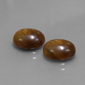 Pedras preciosas de olho de tigre marrom natural de  ct, corte oval, opaco