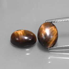 Pedras preciosas de tiger's eye marrom natural de  ct, corte oval, opaco
