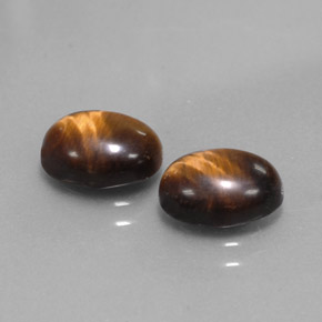 Pedras preciosas de tiger's eye marrom natural de  ct, corte oval, opaco