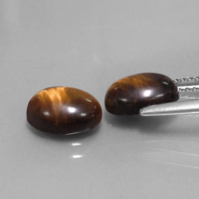 Pedras preciosas de tiger's eye marrom natural de  ct, corte oval, opaco