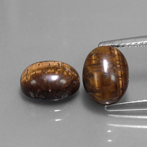 Pedras preciosas de tiger's eye marrom natural de  ct, corte oval, opaco