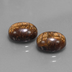 Pedras preciosas de tiger's eye marrom natural de  ct, corte oval, opaco