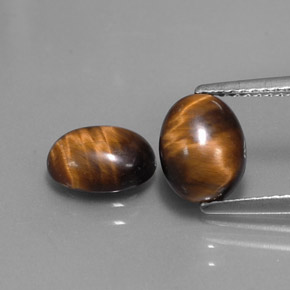 Pedras preciosas de tiger's eye marrom natural de  ct, corte oval, opaco