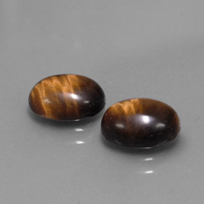 Pedras preciosas de tiger's eye marrom natural de  ct, corte oval, opaco
