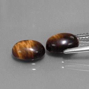 Pedras preciosas de tiger's eye marrom natural de  ct, corte oval, opaco