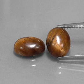 Pedras preciosas de tiger's eye marrom natural de  ct, corte oval, opaco