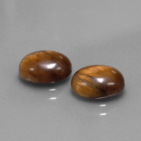 Pedras preciosas de tiger's eye marrom natural de  ct, corte oval, opaco