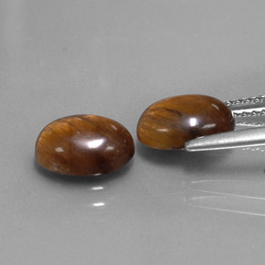 Pedras preciosas de tiger's eye marrom natural de  ct, corte oval, opaco