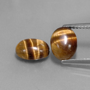 Pedras preciosas de tiger's eye marrom natural de  ct, corte oval, opaco