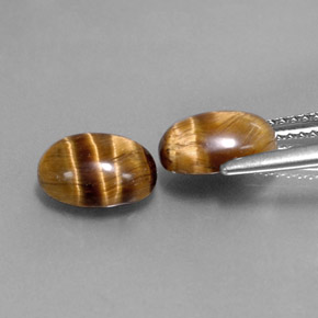 Pedras preciosas de tiger's eye marrom natural de  ct, corte oval, opaco