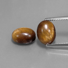 Pedras preciosas de tiger's eye marrom natural de  ct, corte oval, opaco