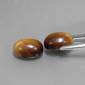 Pedras preciosas de tiger's eye marrom natural de  ct, corte oval, opaco