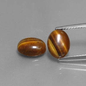 Pedras preciosas de tiger's eye marrom natural de  ct, corte oval, opaco