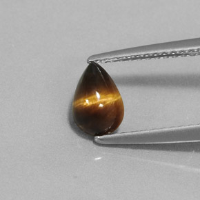 Tiger's eye marrom natural 0,70ct, formato de pêra, opaco
