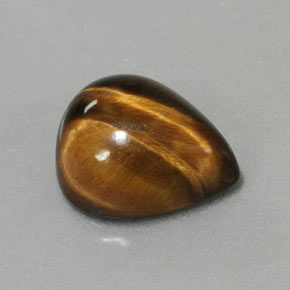 Tiger's eye marrom natural 4,38ct, formato de pêra, opaco