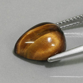 Tiger's eye marrom natural 4,38ct, formato de pêra, opaco