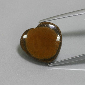 Tiger's eye marrom natural 7,51ct, formato de coração, opaco