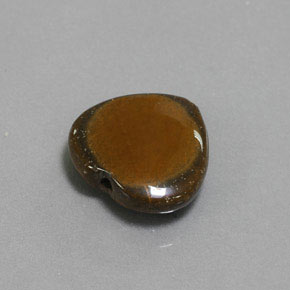 Tiger's eye marrom natural 7,51ct, formato de coração, opaco