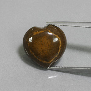 Tiger's eye marrom natural 9,02ct, formato de coração, opaco
