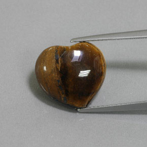 Tiger's eye marrom natural 9,47ct, formato de coração, opaco