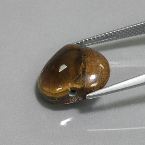 Tiger's eye marrom natural 9,47ct, formato de coração, opaco