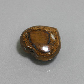 Tiger's eye marrom natural 8,46ct, formato de coração, opaco