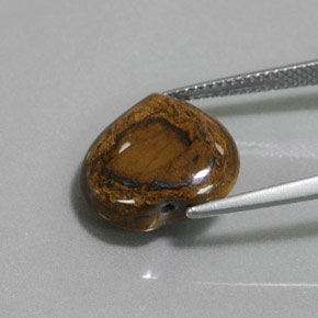 Tiger's eye marrom natural 8,46ct, formato de coração, opaco