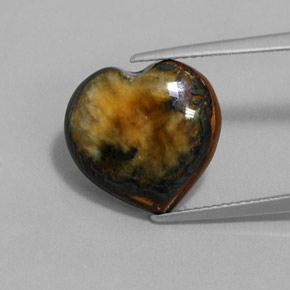 Tiger's eye marrom natural 9,68ct, formato de coração, opaco