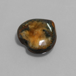 Tiger's eye marrom natural 9,68ct, formato de coração, opaco