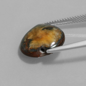 Tiger's eye marrom natural 9,68ct, formato de coração, opaco