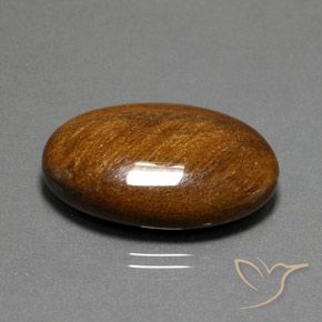 Olho de Tigre Castanho Canela Profundo Natural 33.96ct, oval, Opaco