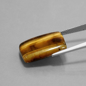 Olho de Tigre Dourado Marrom Natural 13.18ct, baguete, Opaco