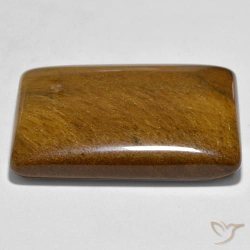 Olho de Tigre Marrom avermelhado Natural 44.65ct, baguete, Opaco