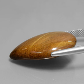 Tiger's eye marrom natural 30,37ct, formato de pêra, opaco