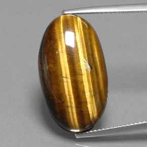 Tiger's eye marrom natural 19,73ct, corte oval, opaco
