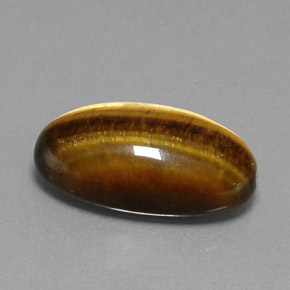 Tiger's eye marrom natural 19,73ct, corte oval, opaco