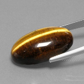 Tiger's eye marrom natural 19,73ct, corte oval, opaco